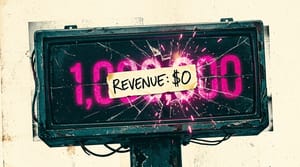 banner showing one million views yet zero revenue