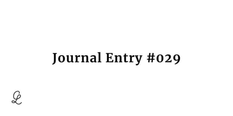 journal entry #029 - chris latham